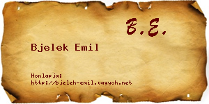 Bjelek Emil névjegykártya
